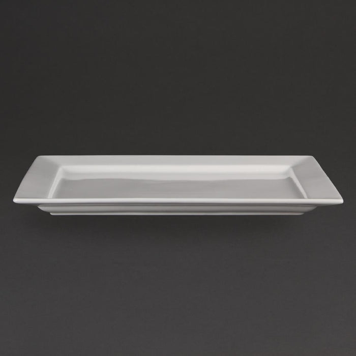 Olympia Whiteware Wide Rim Rectangular Platter 400x295mm Olympia