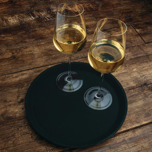 Olympia Kristallon Polypropylene Round Non-Slip Tray Black 280mm Olympia
