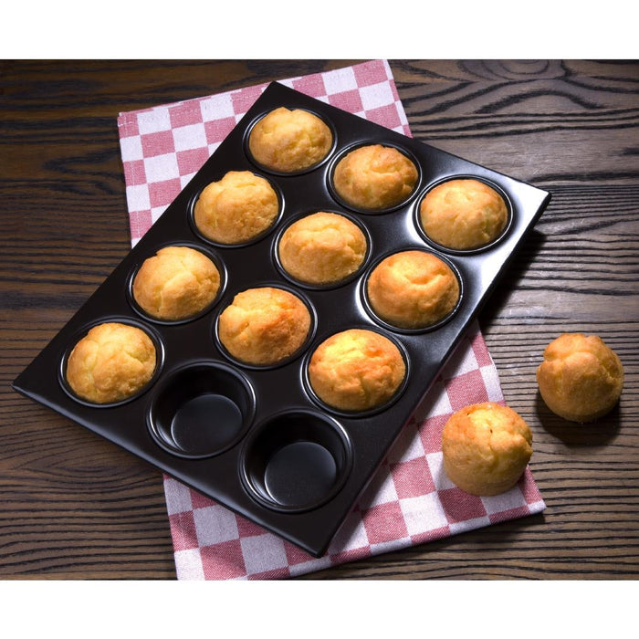Vogue Aluminium Non-Stick Muffin Tray 12 Cup Vogue