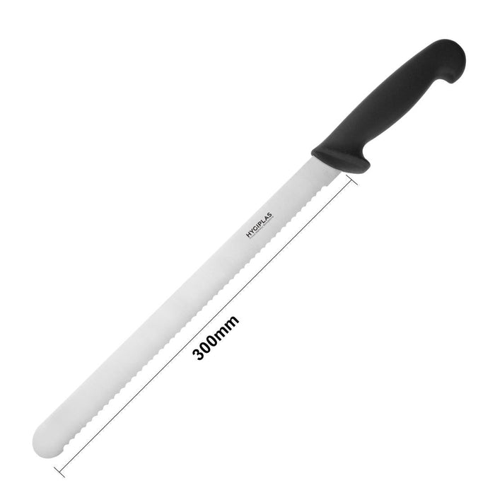 Hygiplas Serrated Slicer Black 30cm Hygiplas