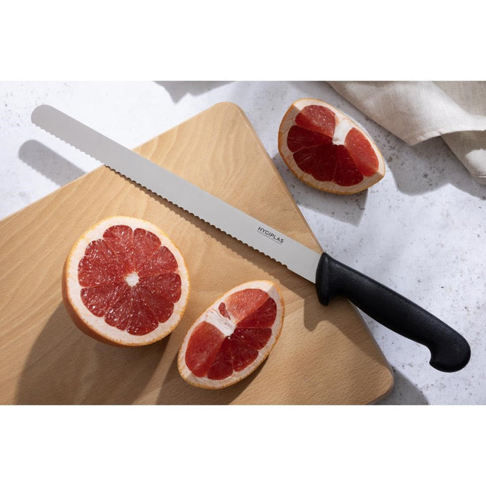 Hygiplas Serrated Slicer Black 30cm Hygiplas