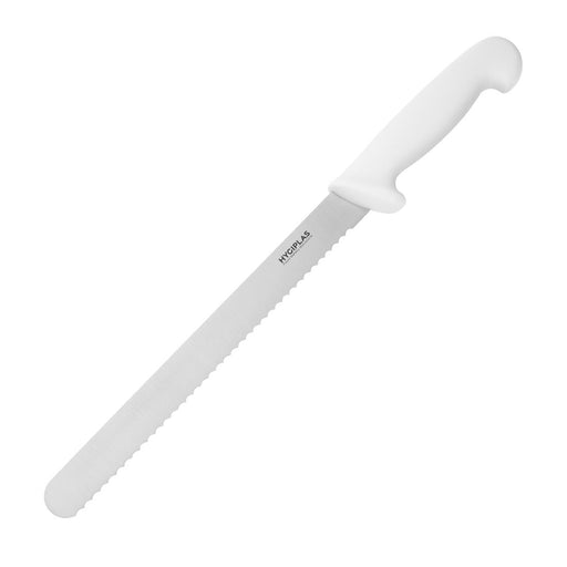 Blade Length: 10". Weight: 110g. White for dairy and bakery