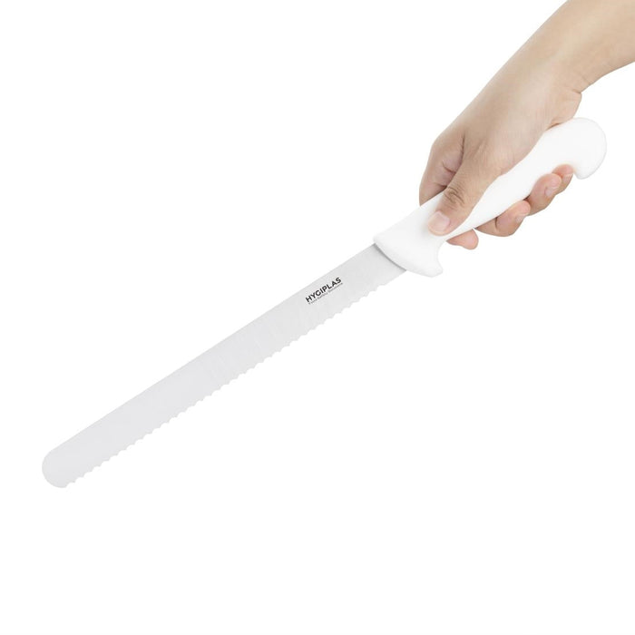 Hygiplas Serrated Slicer White 24.8cm Hygiplas