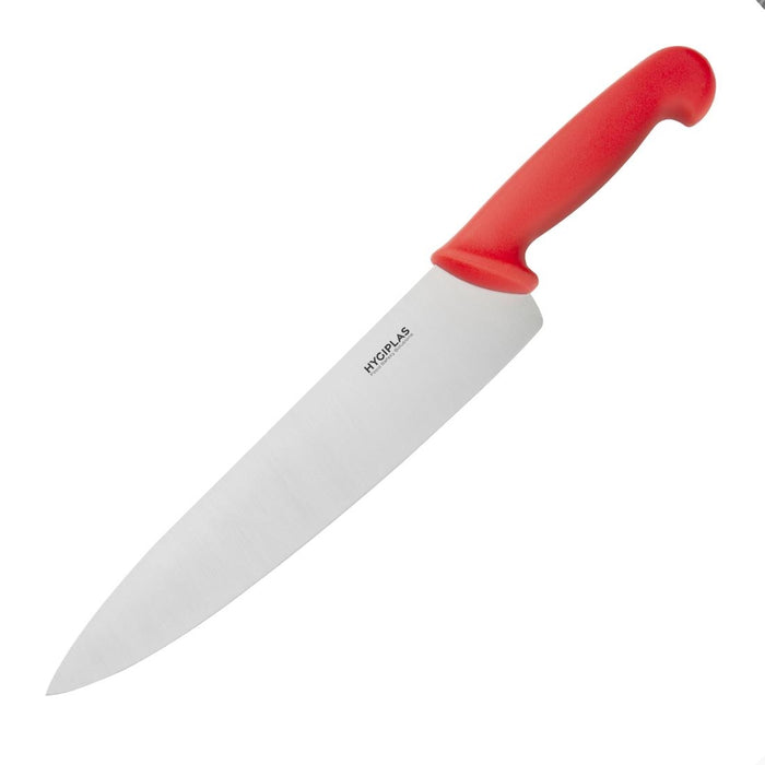 Blade Length: 10". Weight: 200g. Red for raw meat
