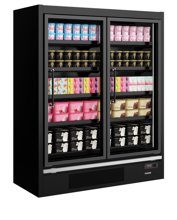 Tefcold GPF2D Galaxy+ Black Glass Door Freezer