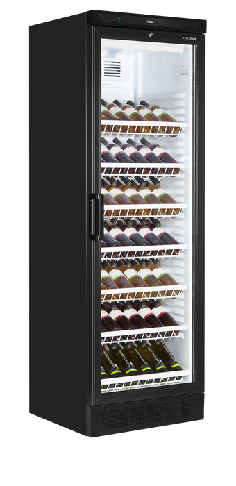 Tefcold FS1380WB Upright Black Wine Cooler with 7 Shelves