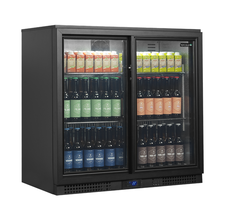 Tefcold BA21S Black Back Bar Sliding Door Bottle Cooler