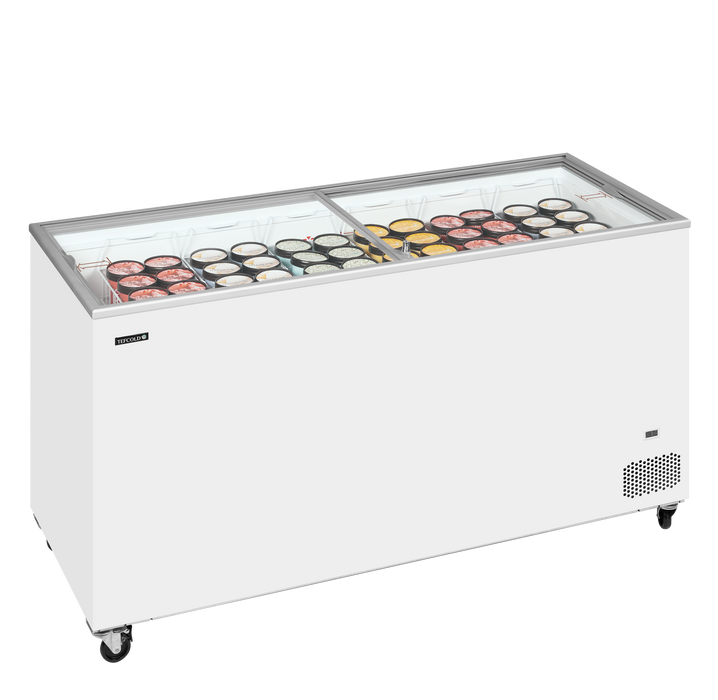 Tefcold IC501SC Sliding Flat Glass Lid Chest Freezer