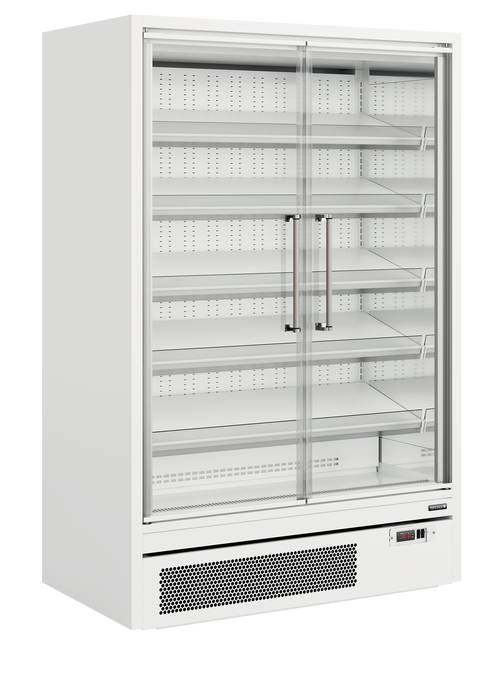 Tefcold Galaxy+ GP14FGD White Slim Clear Door 5 Shelf Multideck - W1330mm