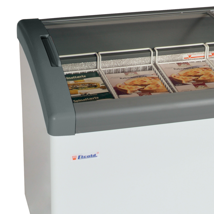 Sliding Curved Glass Lid Chest Freezer Elcold