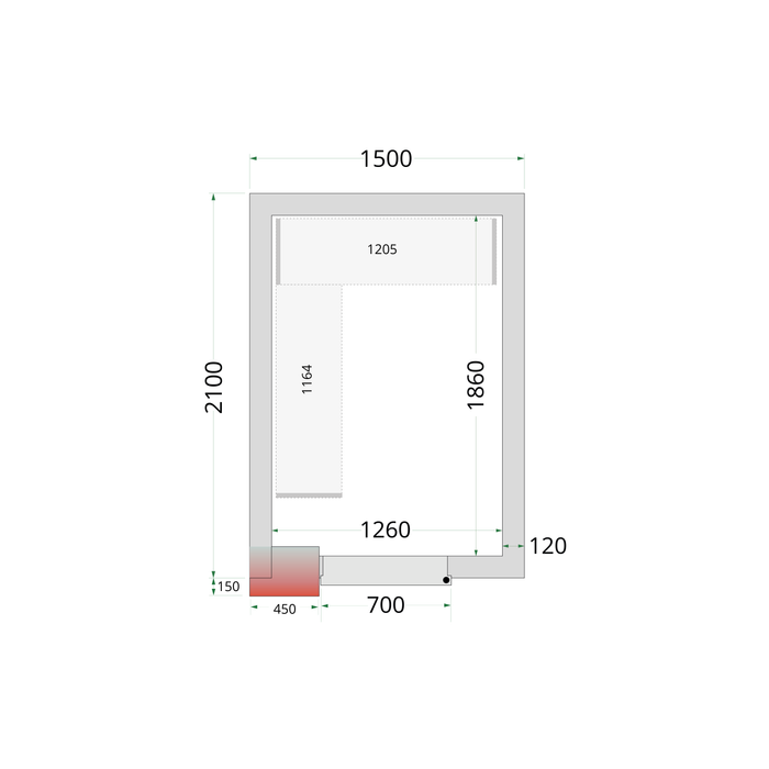 Tefcold CRNF1521 Walk in Freezer Room with Optional Shelving