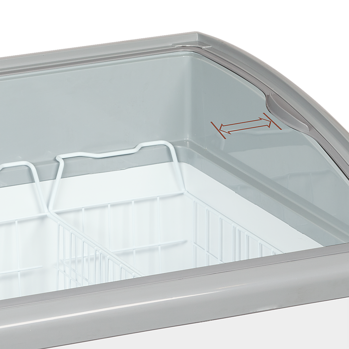 Sliding Curved Glass Lid Chest Freezer