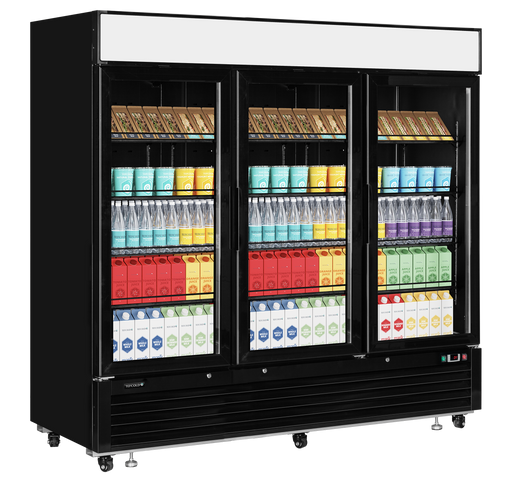 Glass Door Merchandiser Elegant Display Chiller With Canopy TEFCOLD