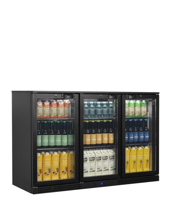 Tefcold BA31H Black Hinged Triple Door Bottle Cooler