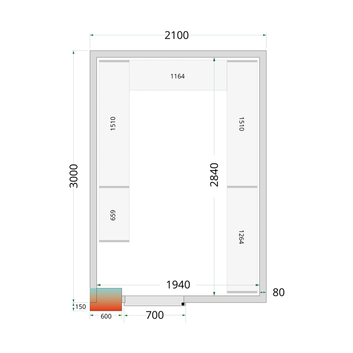 Tefcold CRPF2130 Walk in Chiller Room