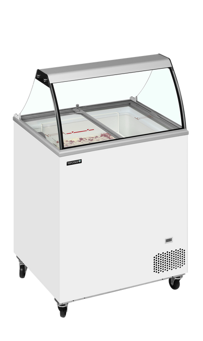 Tefcold IC201SC + CANOPY Glass Lid Chest Freezer - 4 Tubs - W720mm TEFCOLD