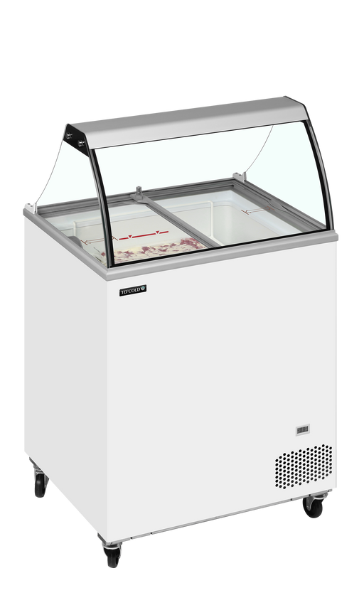 Tefcold IC201SC + CANOPY Glass Lid Chest Freezer - 4 Tubs - W720mm TEFCOLD