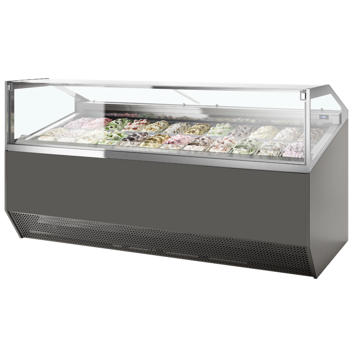 ISA SUPER CAPRI 24 Grey Ventilated 24 Pan Scoop Ice Cream Display ISA