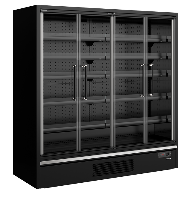 Tefcold Galaxy+ GP20FGD Black Slim Clear Door 5 Shelf Multideck - W1955mm