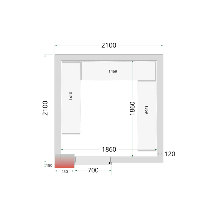 Tefcold CRNF2121 Walk in Freezer Room with Optional Shelving