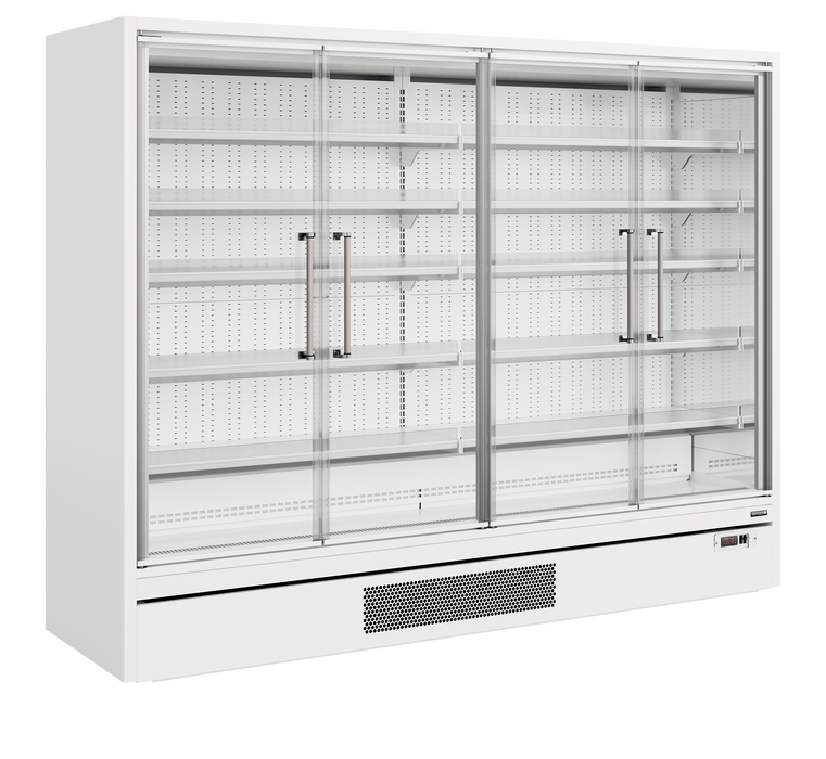 Tefcold Galaxy+ GP26FGD White Slim Clear Door 5 Shelf Multideck - W2580mm