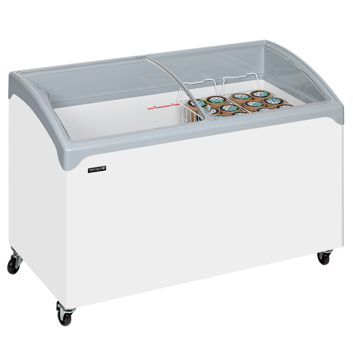 Sliding Curved Glass Lid Chest Freezer