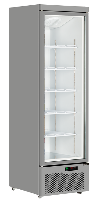 Tefcold Atom Maxi C1DS Glass Single Door Silver Refrigerated with LED Lighting