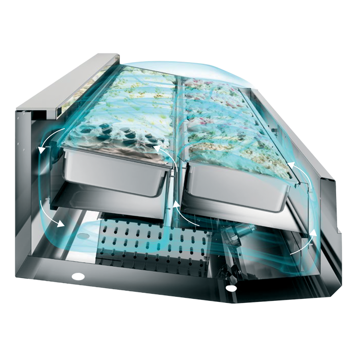 ISA SUPER CAPRI 24 Grey Ventilated 24 Pan Scoop Ice Cream Display ISA