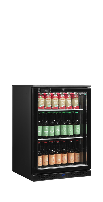 Tefcold DB126H Black Back Bar Bottle Cooler with Single Hinged Door