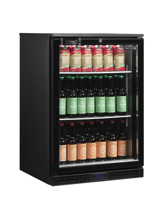 Tefcold DB126H Black Back Bar Bottle Cooler with Single Hinged Door