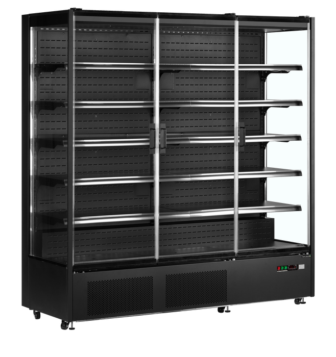 Tefcold PC1870B Black Multideck with 5 Shelf and Doors - W1935mm