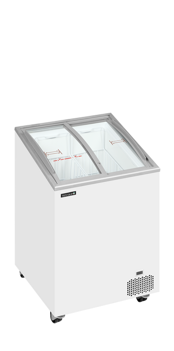 Tefcold IC101SCEB Sliding Curved Glass Lid Chest Freezer - 2 Baskets - W570mm