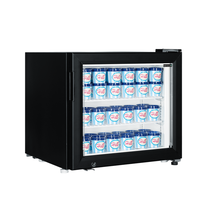 Tefcold UF50G Black Glass Door Counter Top Display Freezer