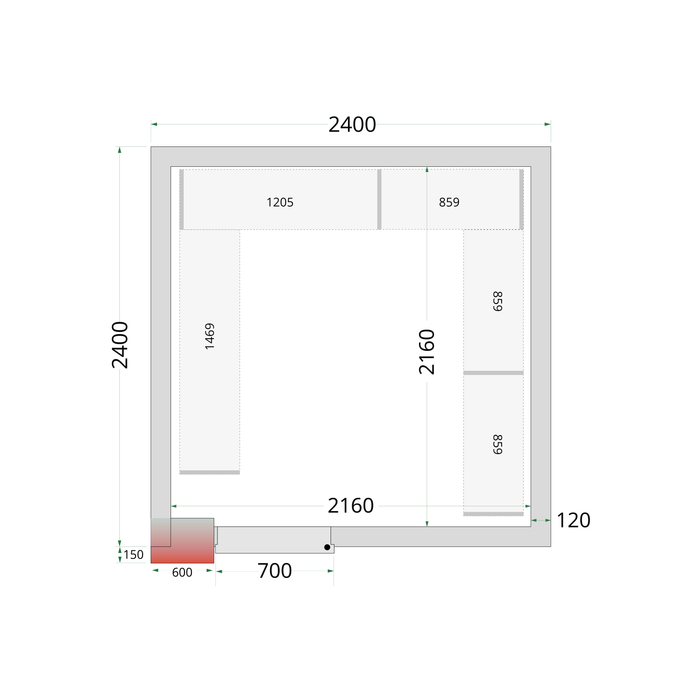 Tefcold CRNF2424 Walk in Freezer Room with Optional Shelving