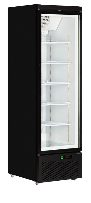 Tefcold Atom Maxi F1DB Glass Single Door Black Freezer with LED Lighting