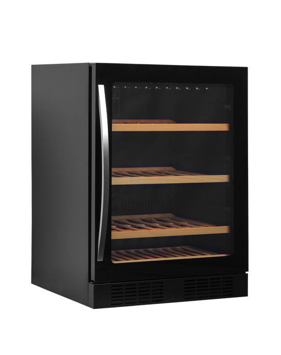 Tefcold TFW200F Black Under Counter Frameless Glass Door Wine Cooler