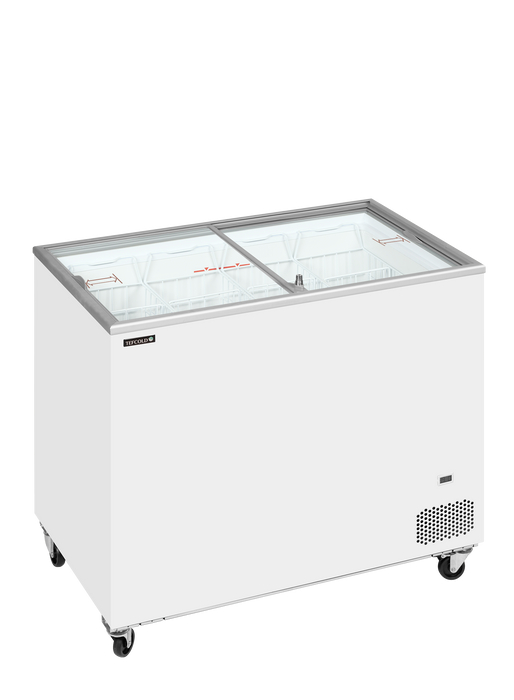 Tefcold IC301SC Sliding Flat Glass Lid Chest Freezer White