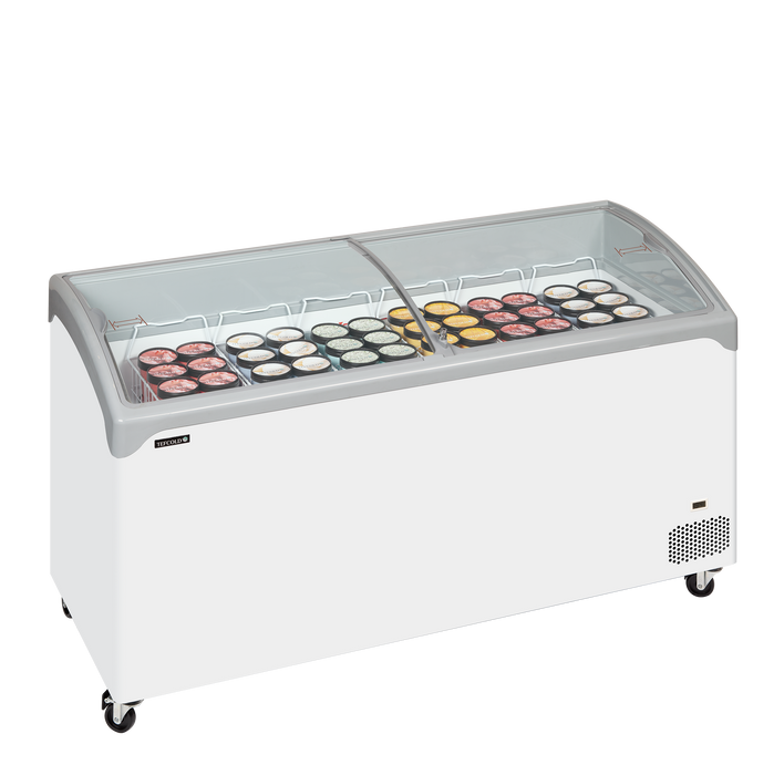 Sliding Curved Glass Lid Chest Freezer TEFCOLD