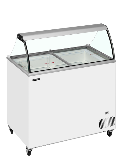 Tefcold IC301SC + CANOPY Flat Glass Lid Chest Freezer