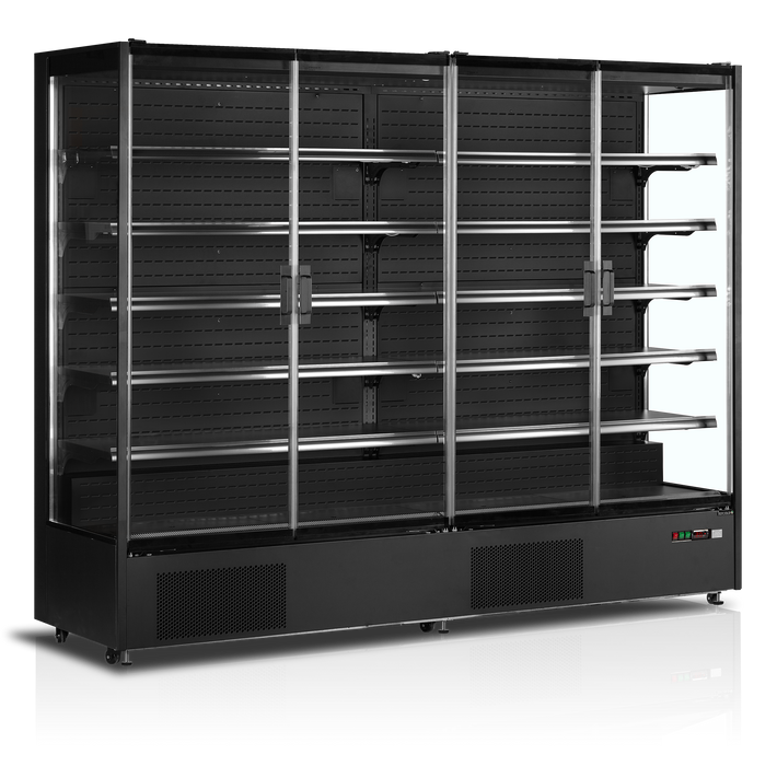 Tefcold PC2500B Black Multideck with 5 Shelf and Doors - W2560mm