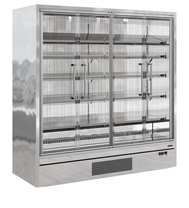 Tefcold GALAXY+ GP20FGDSS 1955mm Wide Stainless Steel Multideck Display Fridge With Full Glass Doors