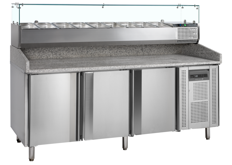 Tefcold PT1300+VK38-200 Refrigerated Preparation Counter With Topping Shelf