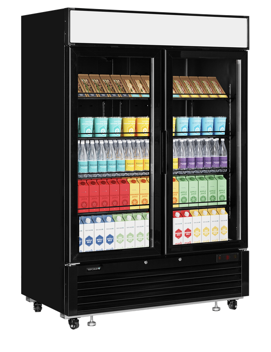 Glass Door Merchandiser Elegant Display Chiller With Canopy TEFCOLD