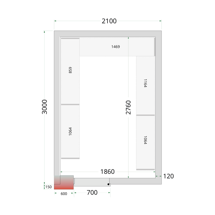 Tefcold CRNF2130 Walk in Freezer Room with Optional Shelving