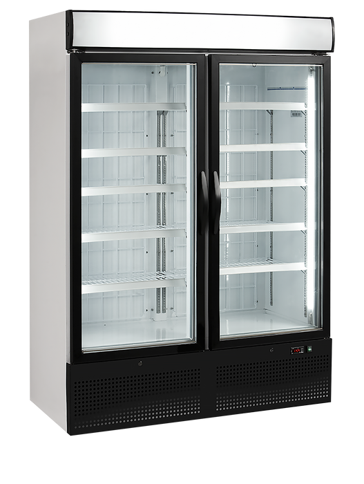 Tefcold NF5000G Glass Double Door Display Freezer with Light Canopy ST