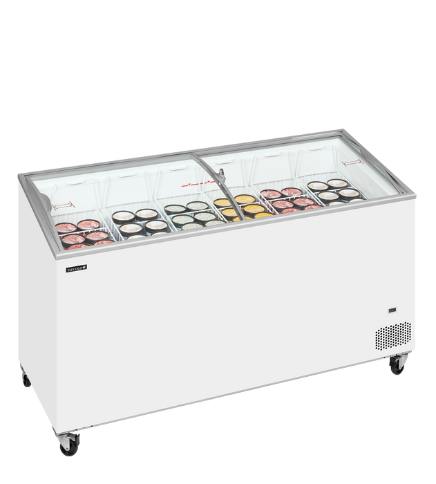 Sliding Curved Glass Lid Chest Freezer TEFCOLD