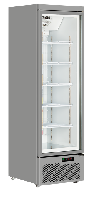 Tefcold Atom Maxi F1DS Glass Single Door Silver Display Freezer with LED Lighting