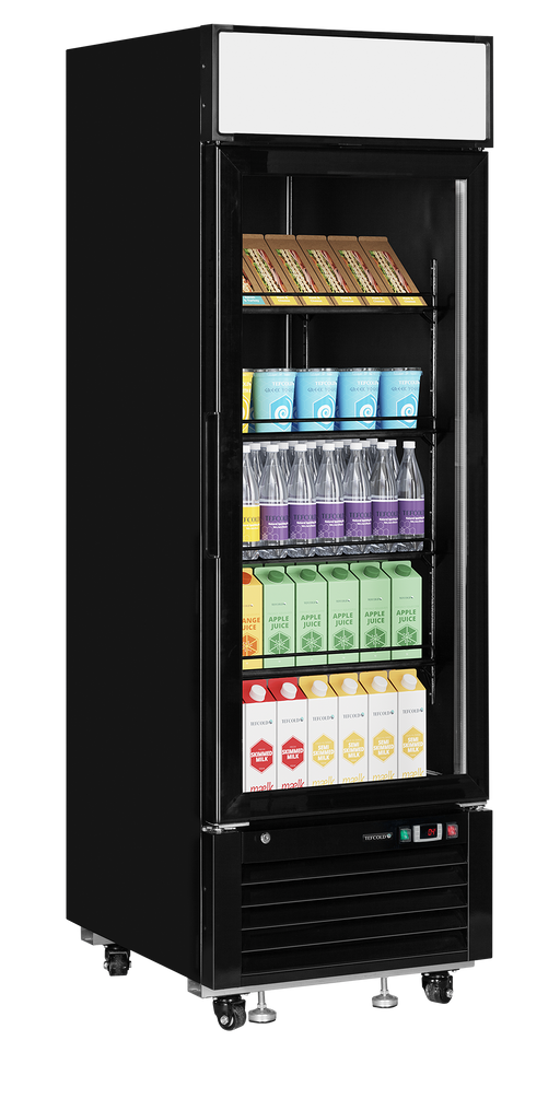 Glass Door Merchandiser Elegant Display Chiller With Canopy TEFCOLD