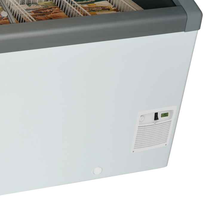 Sliding Curved Glass Lid Chest Freezer Elcold