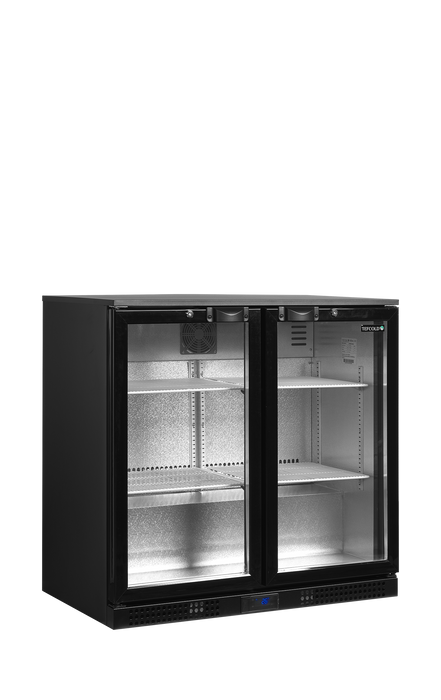 Tefcold DB201H Black Back Bar Bottle Cooler with Twin Hinged Door